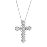 1.23ct 18k White Gold Diamond Cross Necklace